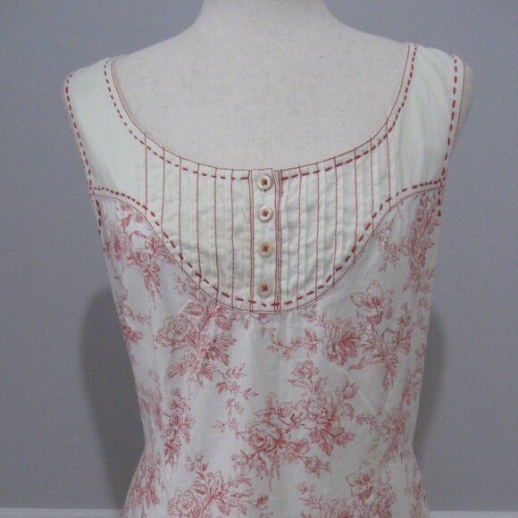 Peruvian Connection Floral Toile Print Cottagecore Midi Sundress sz M - Picture 2 of 11